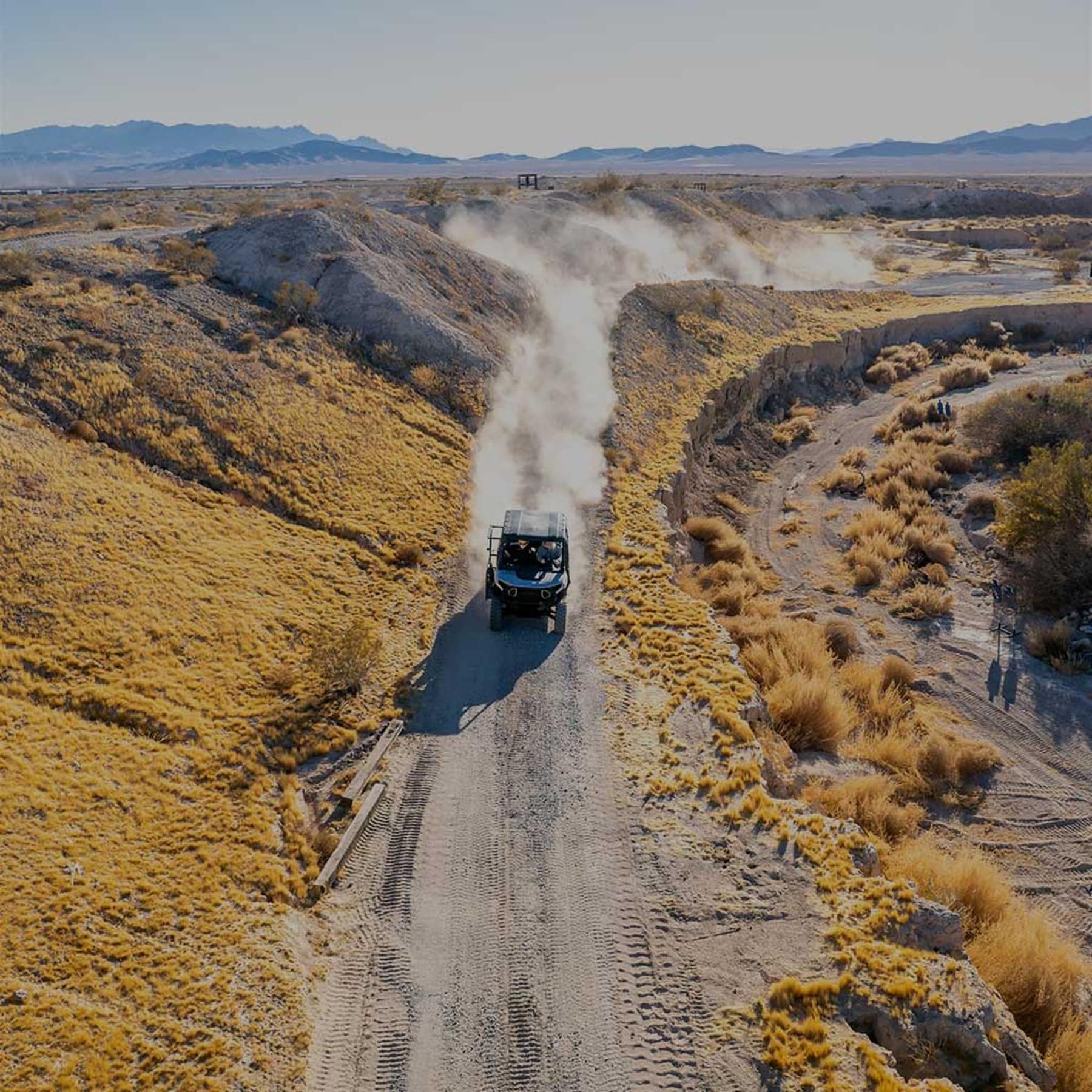 Shooting from a moving UTV on the Rolling Thunder course.