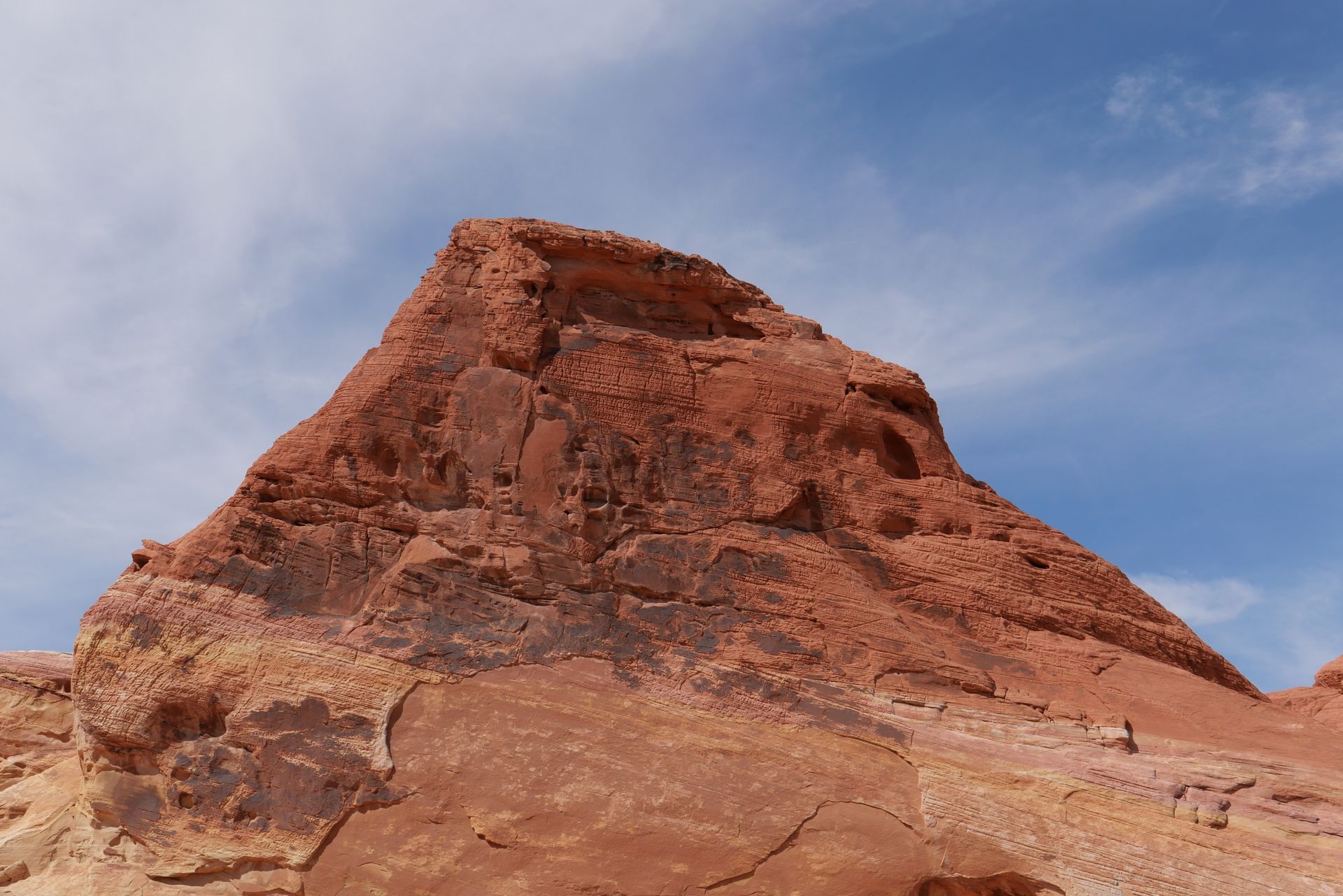 Red sandstone butte in the high desert