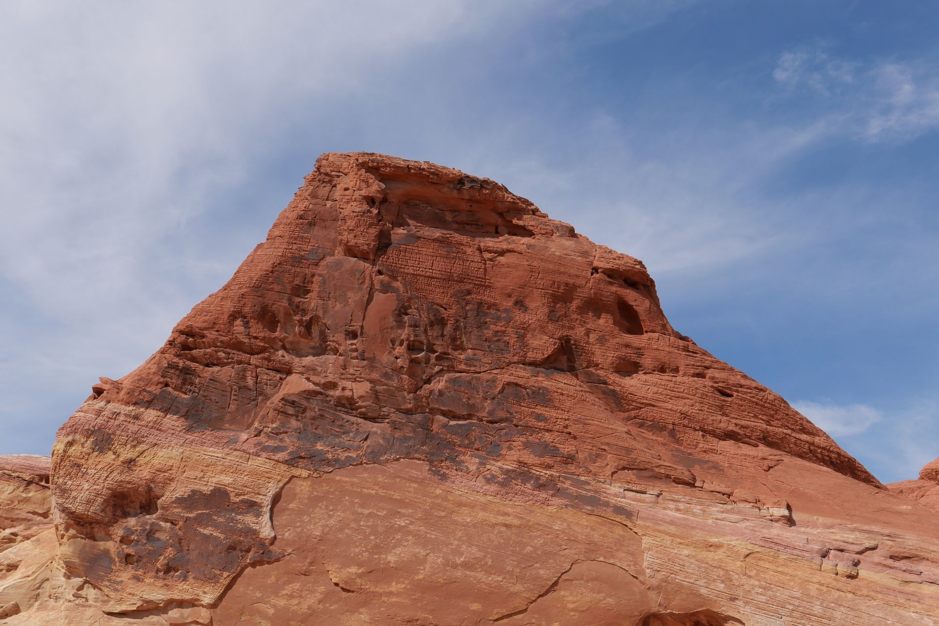 Red sandstone butte in the high desert